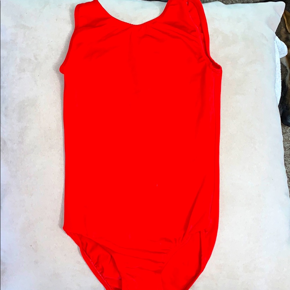 Red leotard for girls gymnastics/dance